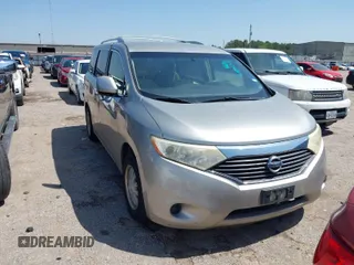 2012 Nissan Quest SL with VIN JN8AE2KP9C9043431, listed as a IAAI auction lot 41864134 with 186,514 mi miles. Bid and sale history available at carsss.com. Image 1.