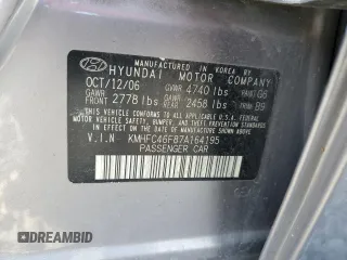 2007 Hyundai Azera SE z VIN KMHFC46F87A164195, wystawiony jako Copart lot #52500115 z przebiegiem 191 835 mil mil oraz Szkoda całkowita • Salvage title. Historia ofert i sprzedaży dostępna na DreamBid. Obrazek 14.