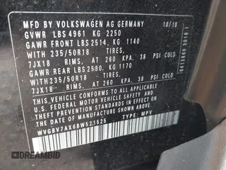 2011 Volkswagen Tiguan SEL with VIN WVGBV7AX6BW521525, listed as a IAAI auction lot 42490216 with 123,546 mi miles and . Bid and sale history available at DreamBid. Image 9.