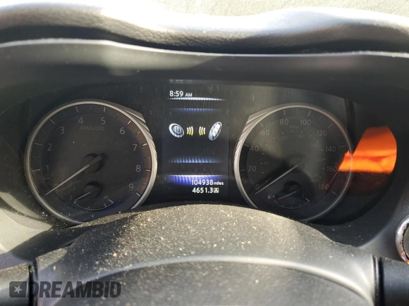 2015 Infiniti Q50 Premium with VIN JN1BV7AP3FM340598, listed as a Copart auction lot 50459855 with 104,938 mi miles and Salvage Title. Bid and sale history available at carsss.com. Image 9.