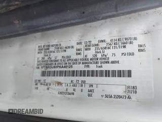 2023 Ford Transit Cargo with VIN 1FTBR3U80PKA40125, listed as a IAAI auction lot 41709473 with 83,626 mi miles and . Bid and sale history available at DreamBid. Image 9.