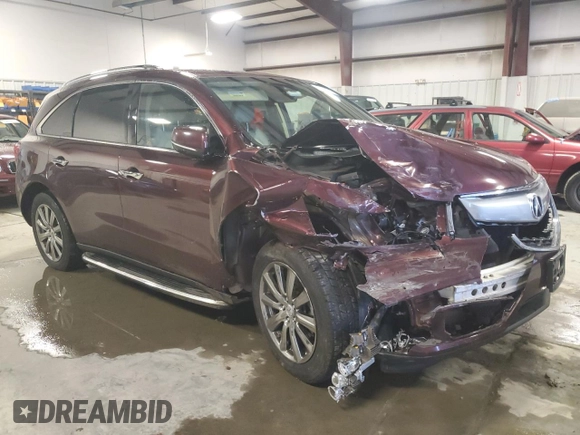 2016 Acura MDX w/Tech/Entertainment with VIN 5FRYD4H68GB007716, listed as a Copart auction lot 43968245 with 0 mi miles and Salvage Title. Bid and sale history available at carsss.com. Image 4.