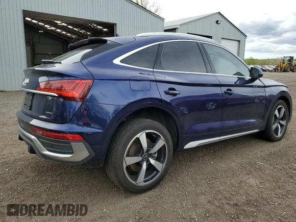2023 Audi Q5 Sportback S line Premium with VIN WA14AAFY5P2127823, listed as a Copart auction lot 52159404 with 17,094 mi miles and Salvage title. Bid and sale history available at DreamBid. Image 3.