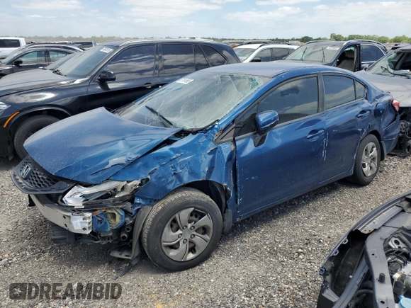 2014 Honda Civic LX with VIN 2HGFB2F53EH511953, listed as a Copart auction lot 52161865 with 102,871 mi miles and Salvage Title. Bid and sale history available at carsss.com. Image 1.