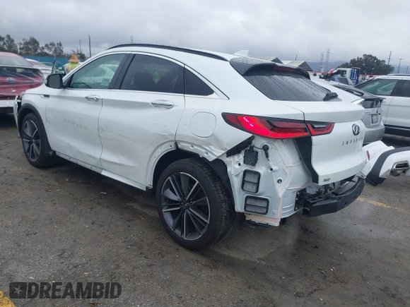 2024 Infiniti QX55 Luxe with VIN 3PCAJ5JR1RF110064, listed as a IAAI auction lot 41562972 with 4,163 mi miles and . Bid and sale history available at DreamBid. Image 3.