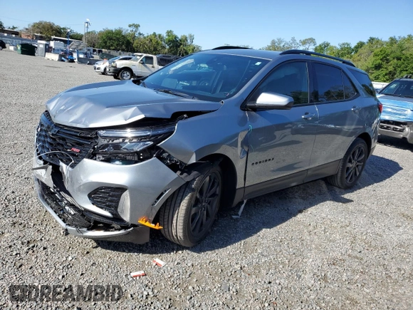2024 Chevrolet Equinox RS with VIN 3GNAXMEG9RS122480, listed as a Copart auction lot 52601065 with 7,282 mi miles and Salvage Title. Bid and sale history available at DreamBid. Image 1.