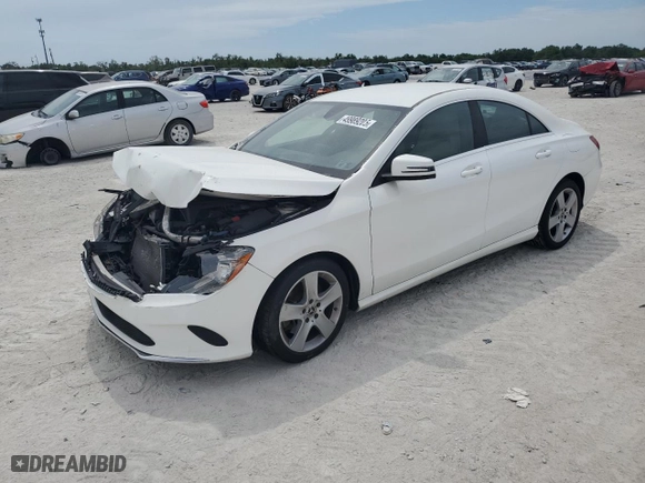 2018 Mercedes-Benz CLA with VIN WDDSJ4EB0JN684310, listed as a Copart auction lot 49989205 with 0 mi miles and Salvage Title. Bid and sale history available at carsss.com. Image 1.