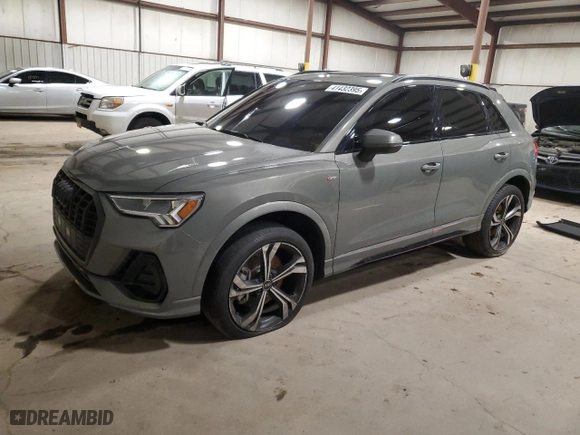 2023 Audi Q3 S line Premium Plus with VIN WA1EEDF36P1033390, listed as a Copart auction lot 41432395 with 41,677 mi miles and Salvage Title. Bid and sale history available at carsss.com. Image 1.