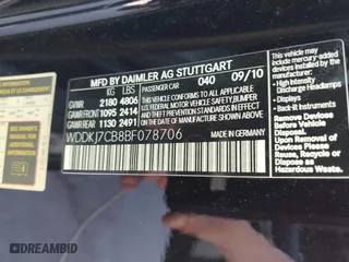 2011 Mercedes-Benz E-Class E 550 with VIN WDDKJ7CB8BF078706, listed as a IAAI auction lot 41892595 with 159,923 mi miles. Bid and sale history available at carsss.com. Image 9.