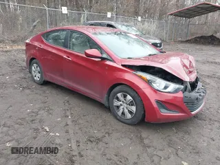 2016 Hyundai Elantra SE with VIN 5NPDH4AE3GH795148, listed as a IAAI auction lot 41504025 with 111,098 mi miles. Bid and sale history available at carsss.com. Image 1.