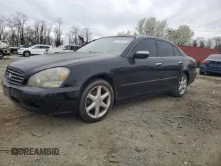 2003 Infiniti Q45 z VIN JNKBF01A43M100631, wystawiony jako Copart lot #51750295 z przebiegiem 154 627 mil mil oraz Tytuł czysty. Historia ofert i sprzedaży dostępna na DreamBid. Obrazek 1.