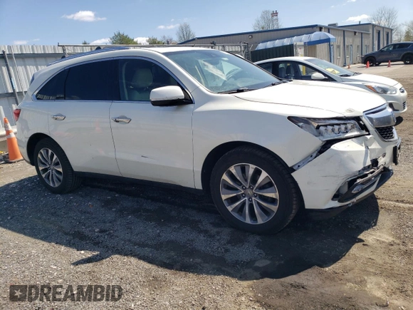 2016 Acura MDX w/Tech/Entertainment with VIN 5FRYD4H68GB006615, listed as a Copart auction lot 52557325 with 77,448 mi miles and Salvage Title. Bid and sale history available at carsss.com. Image 4.
