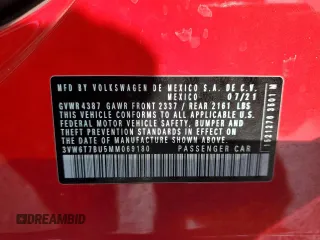 2021 Volkswagen Jetta GLI S z VIN 3VW6T7BU5MM069180, wystawiony jako Copart lot #51386745 z przebiegiem 25 392 mil mil oraz Szkoda całkowita • Salvage title. Historia ofert i sprzedaży dostępna na DreamBid. Obrazek 14.