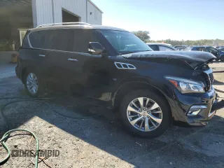 2016 Infiniti QX80 with VIN JN8AZ2NF5G9613597, listed as a Copart auction lot 49497245 with 104,832 mi miles and Salvage Title. Bid and sale history available at carsss.com. Image 4.