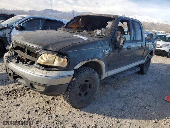 2001 Ford F-150 SuperCrew XLT with VIN 1FTRW08L51KE37549, listed as a Copart auction lot 46435215 with 0 mi miles and Salvage Title. Bid and sale history available at carsss.com. Image 1.