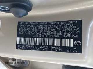 2011 Toyota Prius I with VIN JTDKN3DU3B1431079, listed as a IAAI auction lot 41255598 with 203,404 mi miles and . Bid and sale history available at DreamBid. Image 9.