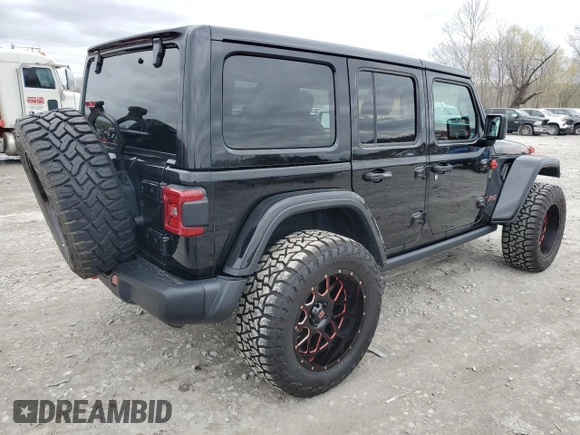 2018 Jeep Wrangler Unlimited Rubicon with VIN 1C4HJXFG4JW266438, listed as a Copart auction lot 50940075 with 75,175 mi miles and Salvage title. Bid and sale history available at DreamBid. Image 3.