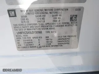 2020 Buick Envision Essence with VIN LRBFXCSA5LD150968, listed as a IAAI auction lot 41443356 with 71,993 mi miles. Bid and sale history available at carsss.com. Image 9.
