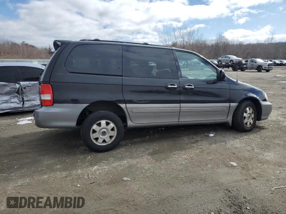 2003 Kia Sedona LX with VIN KNDUP131736449152, listed as a Copart auction lot 46272125 with 78,568 mi miles and Clean Title. Bid and sale history available at carsss.com. Image 3.