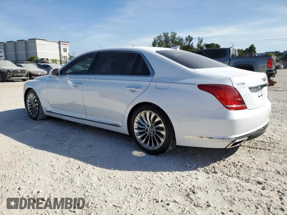 2019 Genesis G90 z VIN KMTF54JH1KU054539, wystawiony jako Copart lot #81937834 z przebiegiem 27 024 mil mil oraz Nie do naprawy • Non repairable. Historia ofert i sprzedaży dostępna na DreamBid. Obrazek 2.