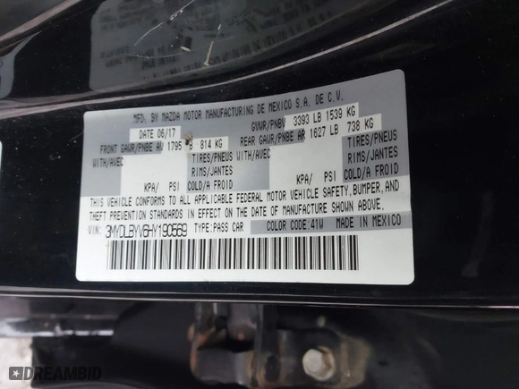 2017 Toyota Yaris iA with VIN 3MYDLBYV6HY190569, listed as a IAAI auction lot 41497732 with 138,221 mi miles. Bid and sale history available at carsss.com. Image 9.