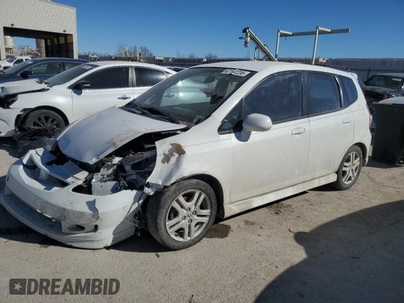2007 Honda Fit Sport with VIN JHMGD38617S004925, listed as a Copart auction lot 47112235 with 249,849 mi miles and Salvage Title. Bid and sale history available at carsss.com. Image 1.