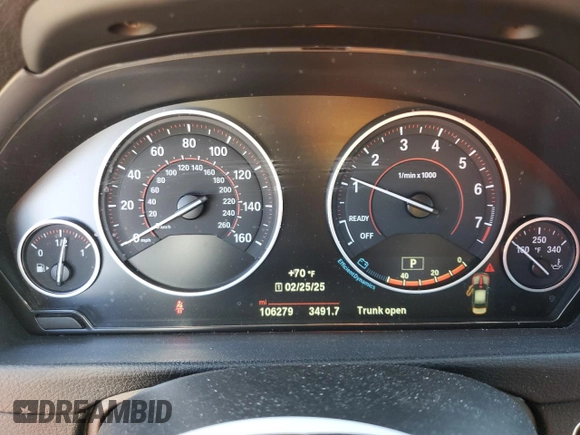 2017 BMW 3 Series 330i with VIN WBA8B9G54HNU50247, listed as a Copart auction lot 46469575 with 106,279 mi miles and Salvage Title. Bid and sale history available at carsss.com. Image 9.