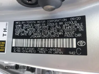 2021 Toyota Prius L Eco with VIN JTDKAMFU3M3133914, listed as a Copart auction lot 59897825 with 46,872 mi miles and Salvage title. Bid and sale history available at DreamBid. Image 12.
