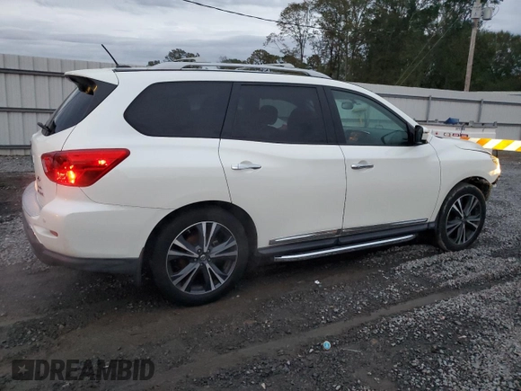 2018 Nissan Pathfinder Platinum with VIN 5N1DR2MMXJC616722, listed as a Copart auction lot 79329804 with 106,343 mi miles and Salvage title. Bid and sale history available at DreamBid. Image 3.