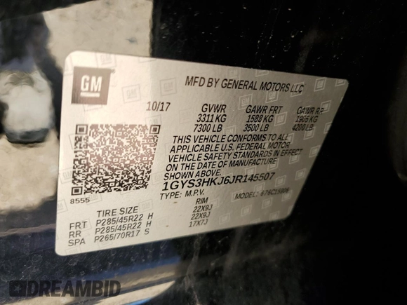 2018 Cadillac Escalade ESV Luxury z VIN 1GYS3HKJ6JR145507, wystawiony jako Copart lot #53922625 z przebiegiem 207 429 mil mil oraz Czysty tytuł • Clean title. Historia ofert i sprzedaży dostępna na DreamBid. Obrazek 13.