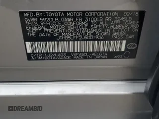 2018 Lexus LS with VIN JTHB5LFF2J5001936, listed as a Copart auction lot 45099015 with Not Provided miles and Salvage Title. Bid and sale history available at carsss.com. Image 12.