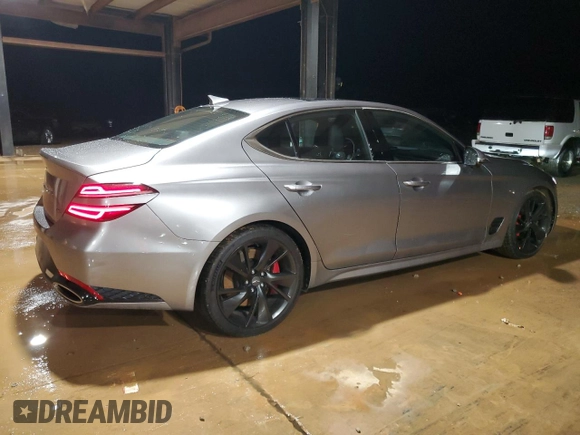 2023 Genesis G70 3.3T with VIN KMTG54TE7PU121577, listed as a Copart auction lot 78429434 with 15,343 mi miles and Salvage Title. Bid and sale history available at DreamBid. Image 3.
