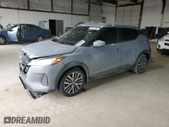 2021 Nissan Kicks SV with VIN 3N1CP5CV8ML497758, listed as a Copart auction lot 46814795 with 52,813 mi miles and Salvage Title. Bid and sale history available at carsss.com. Image 1.