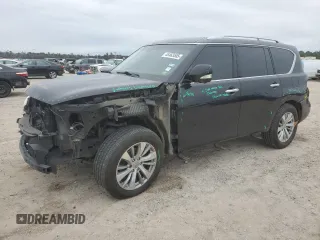 2017 Infiniti QX80 with VIN JN8AZ2NF1H9642709, listed as a Copart auction lot 46463505 with 86,806 mi miles and Salvage Title. Bid and sale history available at carsss.com. Image 1.