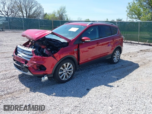 2017 Ford Escape Titanium with VIN 1FMCU0J93HUB20552, listed as a IAAI auction lot 41994433 with 55,772 mi miles. Bid and sale history available at carsss.com. Image 2.