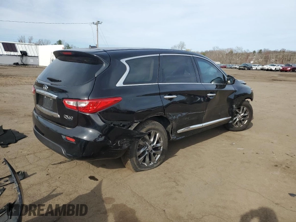 2015 Infiniti QX60 with VIN 5N1AL0MMXFC542315, listed as a Copart auction lot 51529225 with 128,459 mi miles and Salvage Title. Bid and sale history available at carsss.com. Image 3.