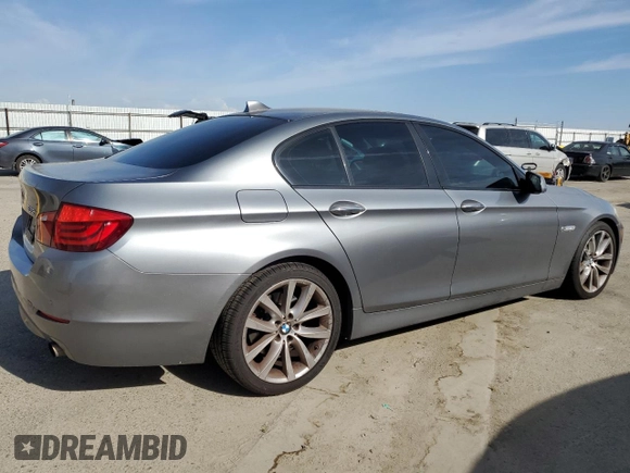 2011 BMW 5 Series 535i with VIN WBAFR7C52BC602347, listed as a Copart auction lot 53147525 with 168,642 mi miles and Salvage Title. Bid and sale history available at carsss.com. Image 3.