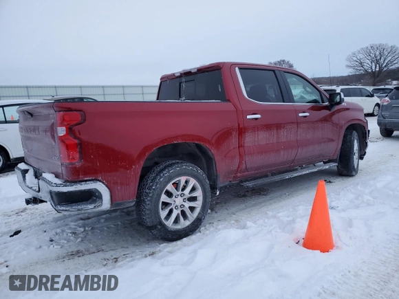 2021 Chevrolet Silverado 1500 LTZ with VIN 1GCUYGED2MZ266443, listed as a Copart auction lot 45681295 with 42,006 mi miles and Salvage Title. Bid and sale history available at DreamBid. Image 3.