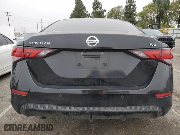 2020 Nissan Sentra SV with VIN 3N1AB8CV2LY220192, listed as a Copart auction lot 55653145 with 37,621 mi miles and Salvage Title. Bid and sale history available at carsss.com. Image 6.