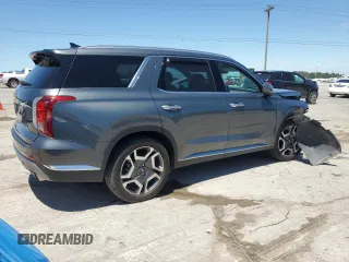 2023 Hyundai Palisade Limited z VIN KM8R54GE9PU624654, wystawiony jako Copart lot #57507355 z przebiegiem 14 600 mil mil oraz Szkoda całkowita • Salvage title. Historia ofert i sprzedaży dostępna na DreamBid. Obrazek 3.
