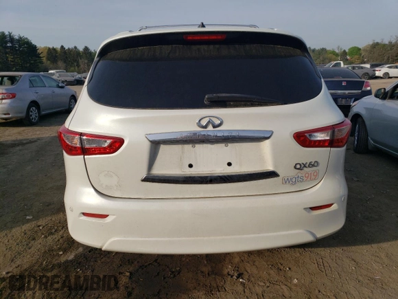 2015 Infiniti QX60 with VIN 5N1AL0MM3FC517823, listed as a Copart auction lot 53941375 with 63,834 mi miles and Salvage title. Bid and sale history available at DreamBid. Image 6.