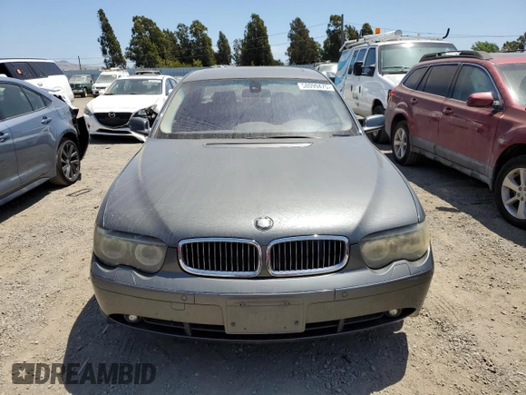 2005 BMW 7 Series with VIN WBAGL63545DP74927, listed as a Copart auction lot 58099475 with 81,387 mi miles and Clean title. Bid and sale history available at DreamBid. Image 5.