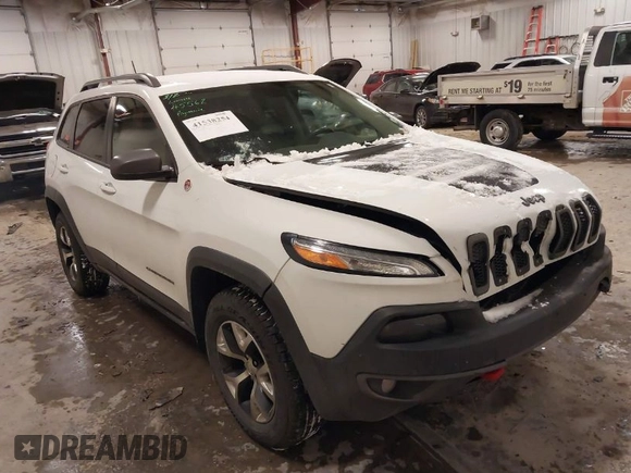 2014 Jeep Cherokee Trailhawk with VIN 1C4PJMBS5EW159912, listed as a IAAI auction lot 41538254 with 166,955 mi miles. Bid and sale history available at carsss.com. Image 1.