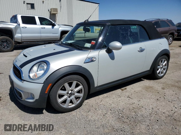2011 MINI Convertible S with VIN WMWZP3C55BTX84489, listed as a Copart auction lot 57680375 with 86,313 mi miles and Clean title. Bid and sale history available at DreamBid. Image 1.