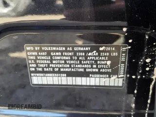 2014 Volkswagen CC Sport with VIN WVWBN7AN6EE531288, listed as a Copart auction lot 73797714 with 56,331 mi miles and Salvage Title. Bid and sale history available at DreamBid. Image 15.