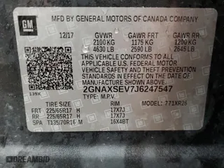 2018 Chevrolet Equinox LT with VIN 2GNAXSEV7J6247547, listed as a Copart auction lot 50062315 with 150,364 mi miles and Clean Title. Bid and sale history available at carsss.com. Image 13.