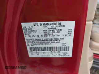 2011 Ford Escape XLT с VIN 1FMCU9D7XBKB32540, выставлен на аукционе IAAI как лот 42327433 с пробегом 73 075 миль миль и . История ставок и продаж доступна на DreamBid. Изображение 9.