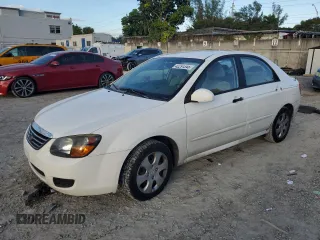 2009 Kia Spectra EX with VIN KNAFE221195630944, listed as a Copart auction lot 42291345 with 83,269 mi miles and Salvage Title. Bid and sale history available at DreamBid. Image 1.