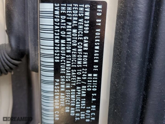 2019 Volkswagen Beetle S with VIN 3VWFD7AT3KM705288, listed as a Copart auction lot 61746364 with 0 mi miles and Salvage Title. Bid and sale history available at carsss.com. Image 14.