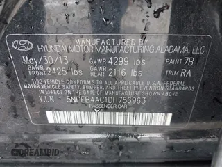 2013 Hyundai Sonata GLS с VIN 5NPEB4AC1DH756963, выставлен на аукционе IAAI как лот 42465318 с пробегом 134 183 миль миль и . История ставок и продаж доступна на DreamBid. Изображение 9.